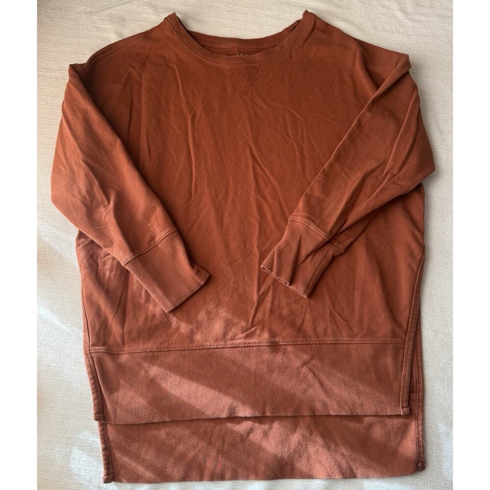 Terra & Sky Plus 0X Brown Pullover Sweatshirt Women‎ Crew Neck Long Sleeve